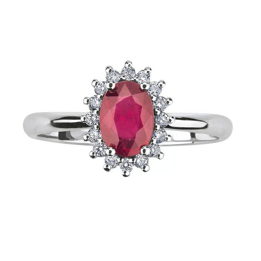 Anello Bibigì In Oro Bianco Con Rubino E Brillanti