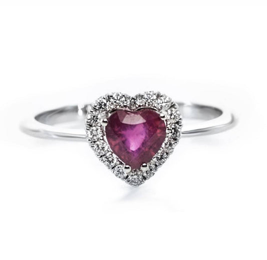 Anello Bibigì Con Rubino Taglio Cuore