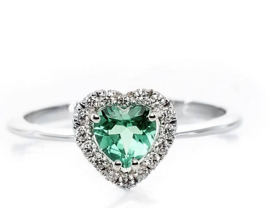 Anello Bibigì con Smeraldo Taglio Cuore e Brillanti