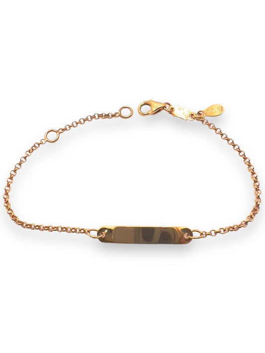 Rose Gold Baby Girl Bracelet with Engravable Tag