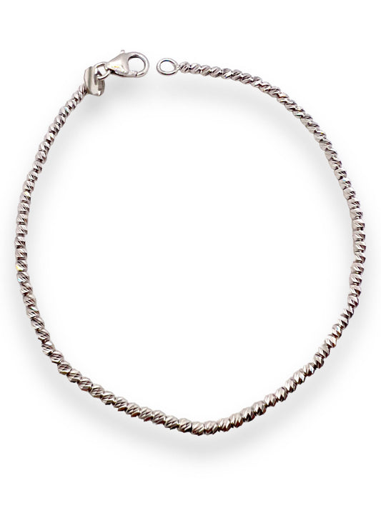 Bracciale in Oro Bianco 18kt con Sfere Diamantate