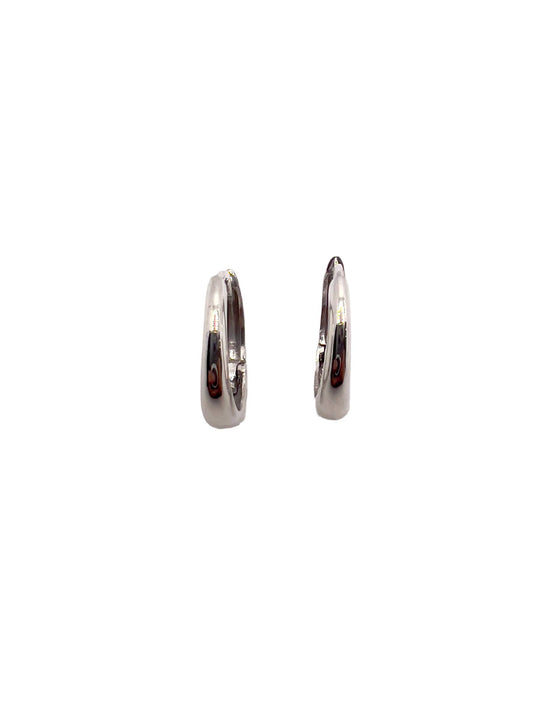 Cerchietti a Scatto in Oro Bianco 18 kt Diametro 1 cm