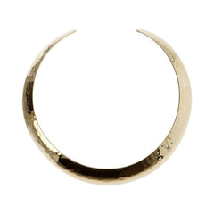 Collana Etrusca Chocher Rigida Martellata Placcata Oro Giallo WSET00334.Y