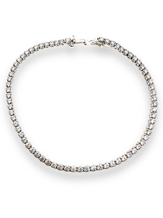 Bracciale Tennis in Oro Bianco 18 kt e Zirconi