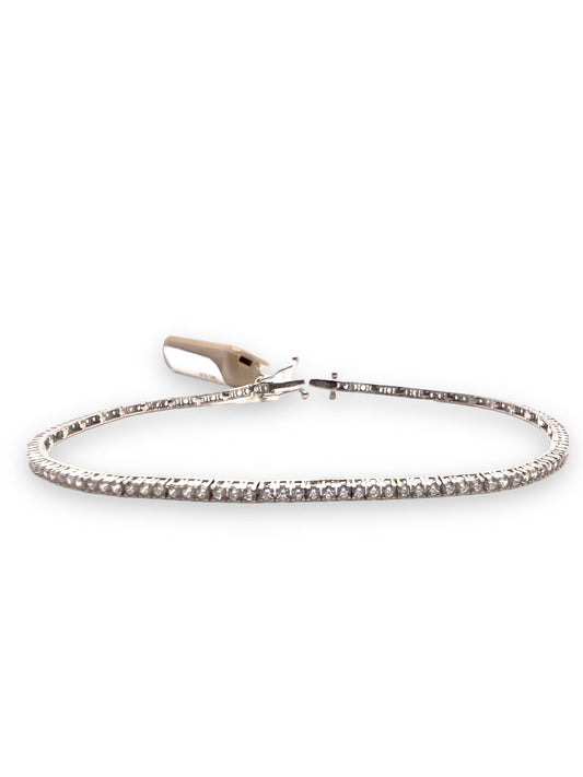 Bracciale Tennis in Oro Bianco 18kt con Zirconi