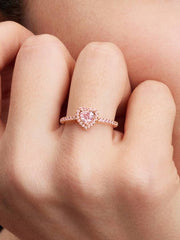 Anello Pandora Rosè Cuore In Rilievo Rosa