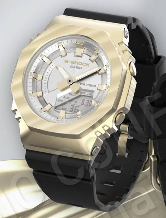 Women's G-Shock Watch with Sandblasted Gold Octagonal Case
