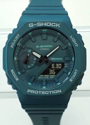 Women's G-Shock Watch with Octagonal Case and Teal Strap