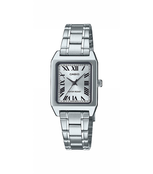 Casio Steel Watch with Rectangular Case and Arabic Numerals