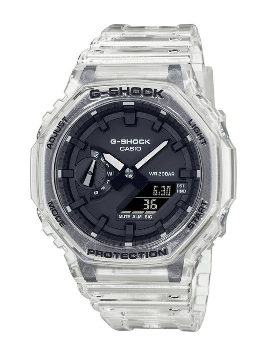 G-Shock Watch with Transparent Octagonal Case and Black Dial