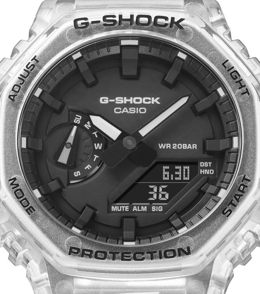 G-Shock Watch with Transparent Octagonal Case and Black Dial
