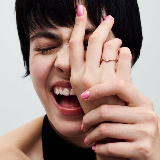 Anello Pandora Onda Rosè