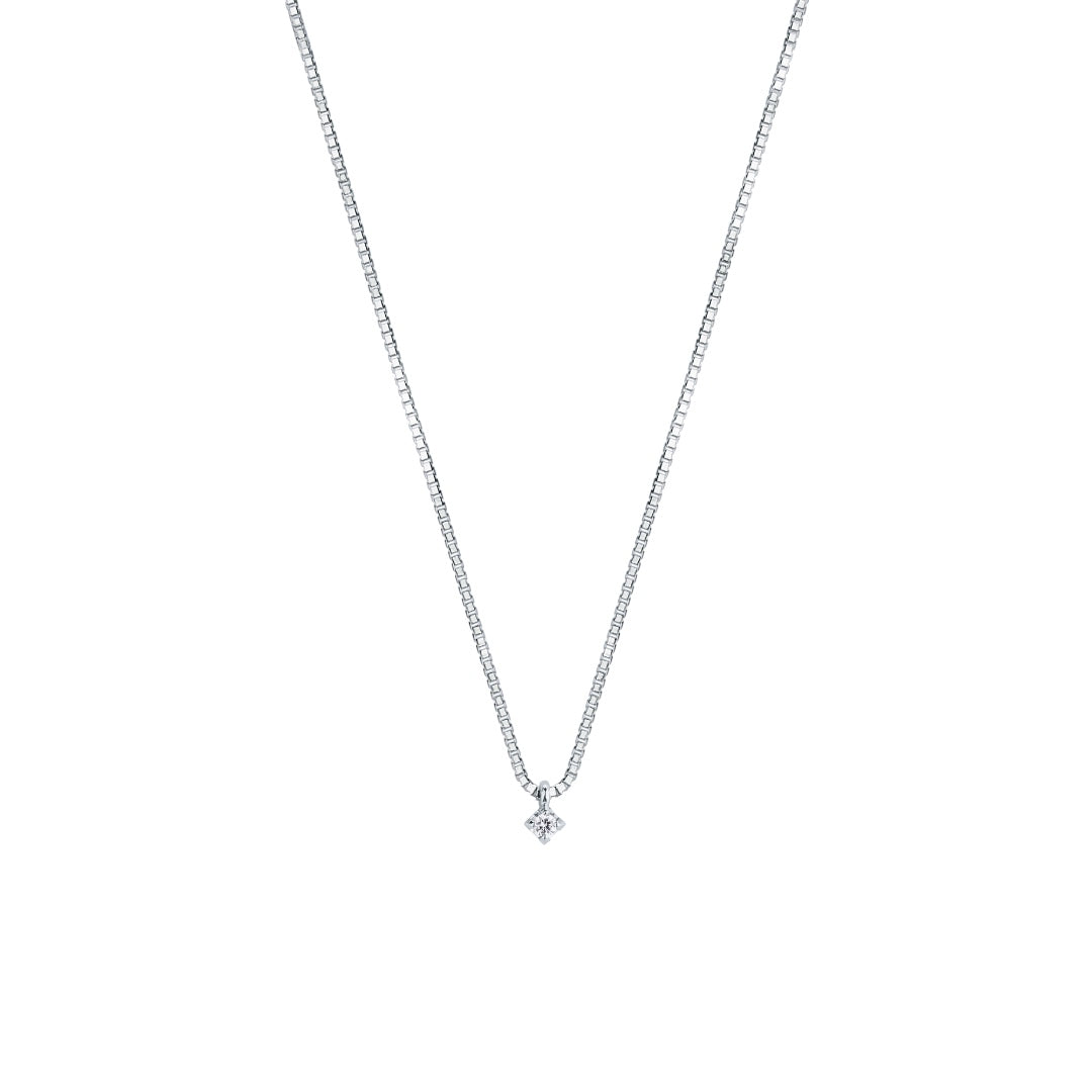 Collana Mirco Visconti Puntoluce in Oro Bianco 18 KT e Diamante Naturale