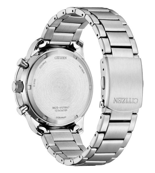 Citizen Men's Black Chronograph Watch with Octagonal Case