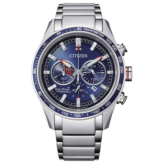 Orologio Citizen Crono Super Titanio Con Quadrante Blu