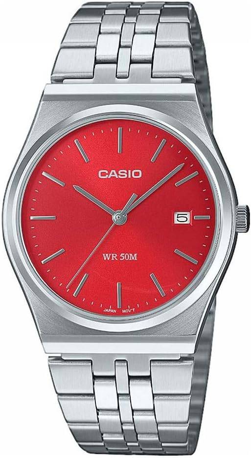 Orologio Casio da Donna Serie MTP da 35 mm con Quadrante Rosso