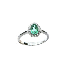 Anillo Bibigì Drop en oro blanco con piedras preciosas de rubí, esmeralda y zafiro
