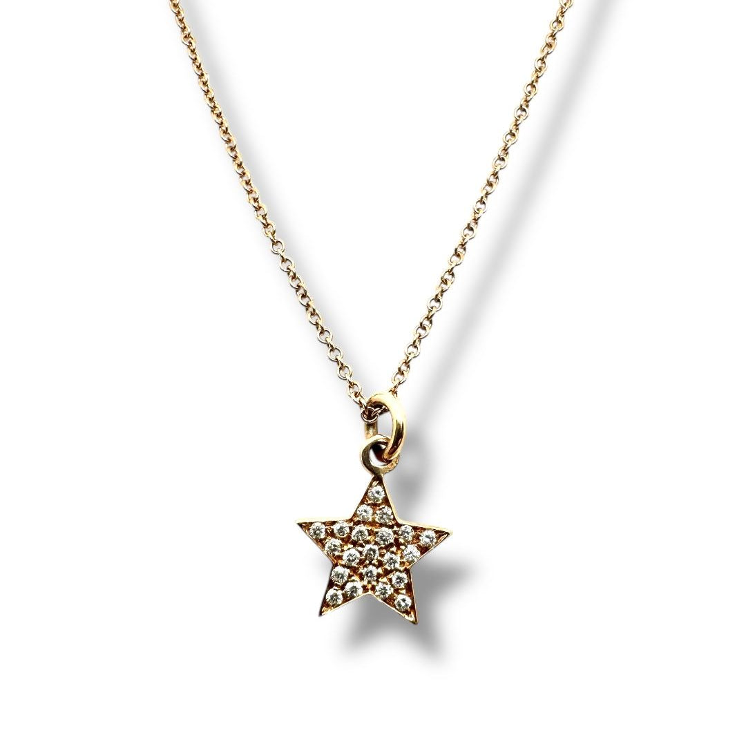 Iannelli Handmade 18KT Rose Gold Necklace with Diamond Pendant Star