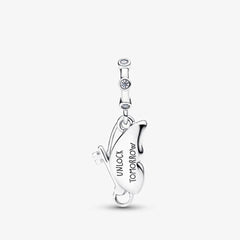 Pandora Butterfly and Key Pendant Charm "Unlock Tomorrow"