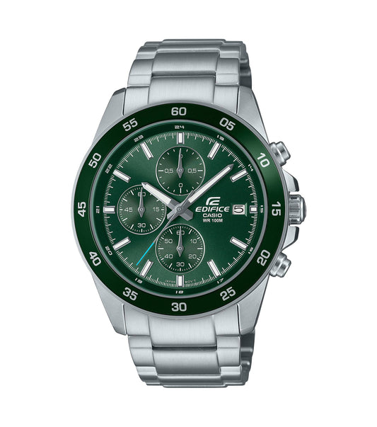 Reloj cronógrafo Casio Edifice de acero inoxidable para hombre con esfera verde