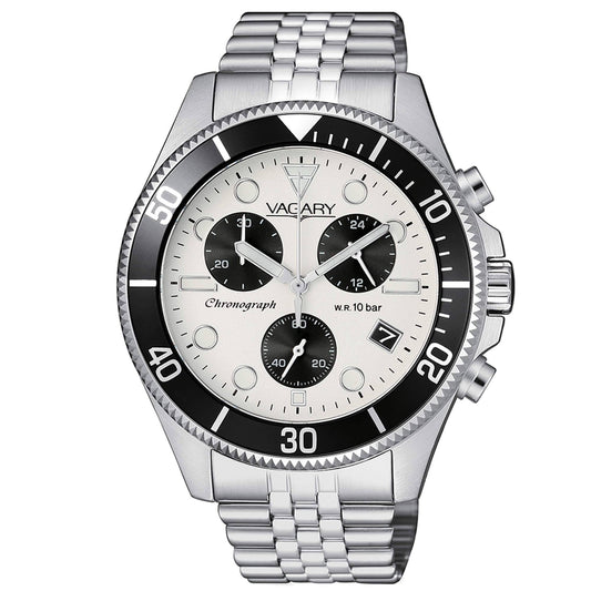 Vagary Aqua39 Chronograph Watch with White Dial