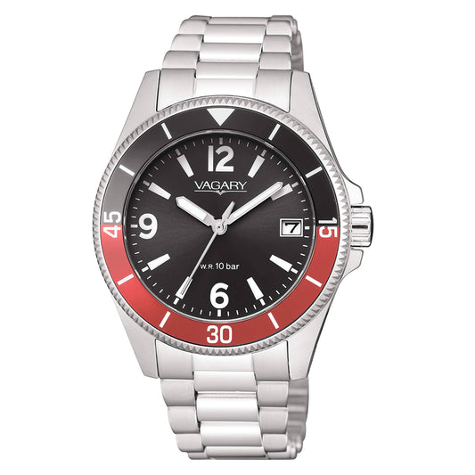 Vagary Aqua39 Solotempo Watch with Red and Black Bezel 37mm