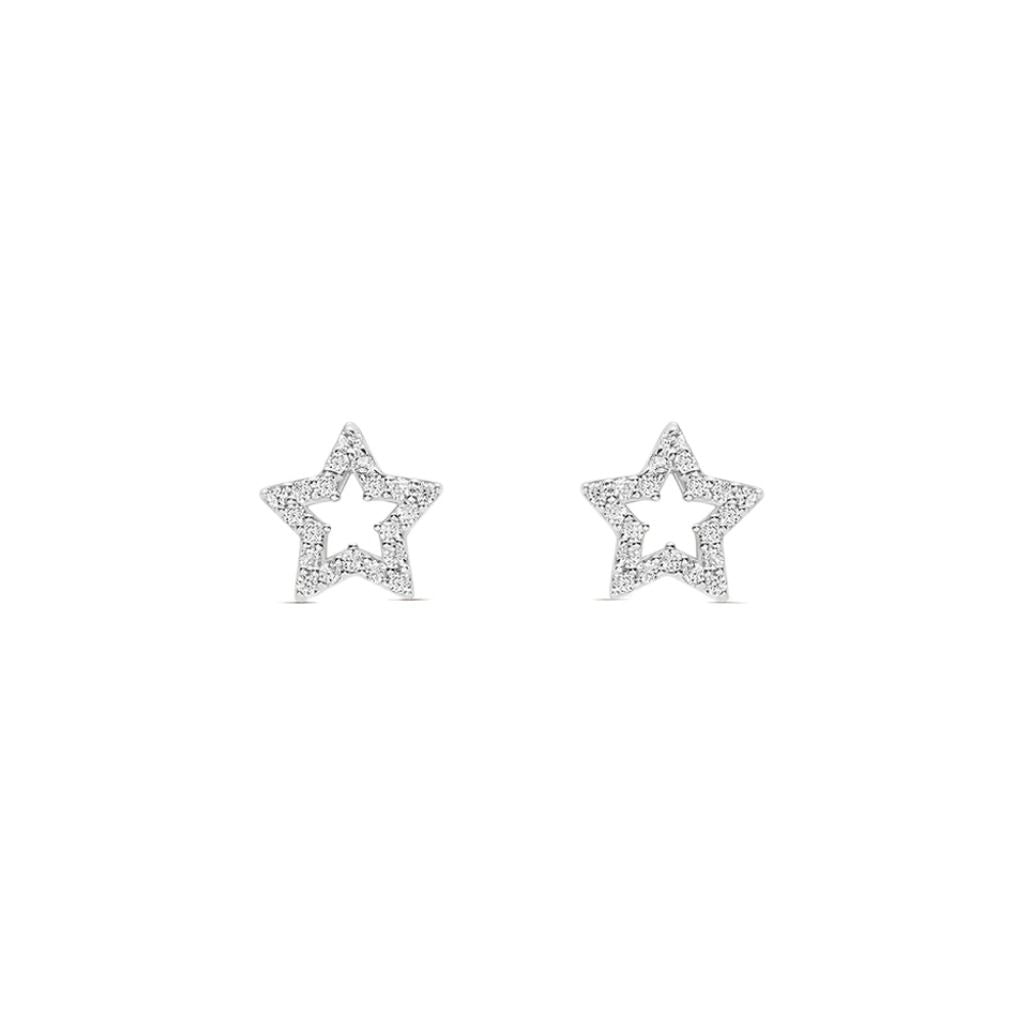 Stroili Star Bon Ton White Gold 9 KT Cubic Zirconia Lobe Earrings 1412816
