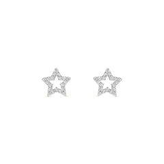 Stroili Star Bon Ton White Gold 9 KT Cubic Zirconia Lobe Earrings 1412816