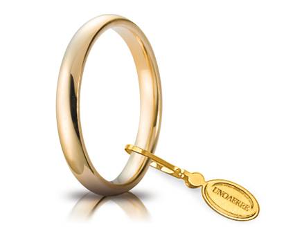 Unoaerre Comfortable 3mm Yellow Gold Wedding Band