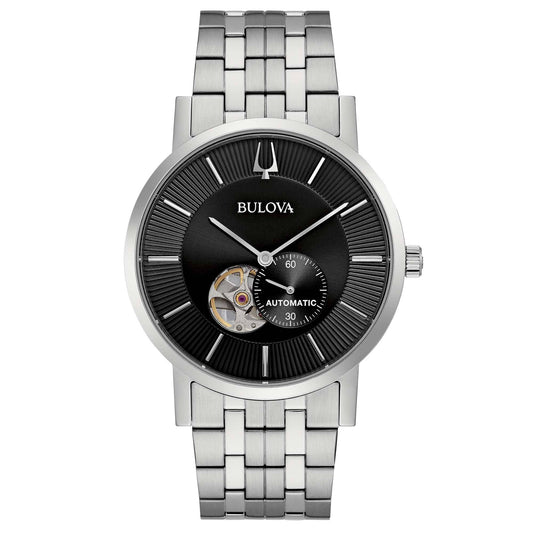 Orologio Bulova Clipper Automatico Openheart con Quadrante Nero