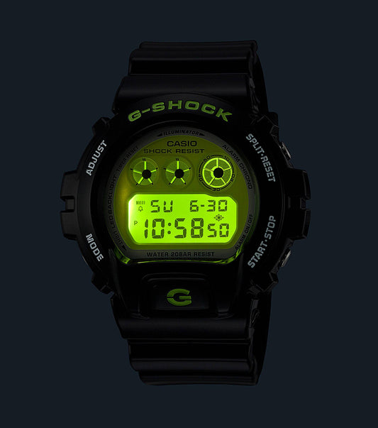 G-Shock Crazy Black Watch with Green Highlighter Dial