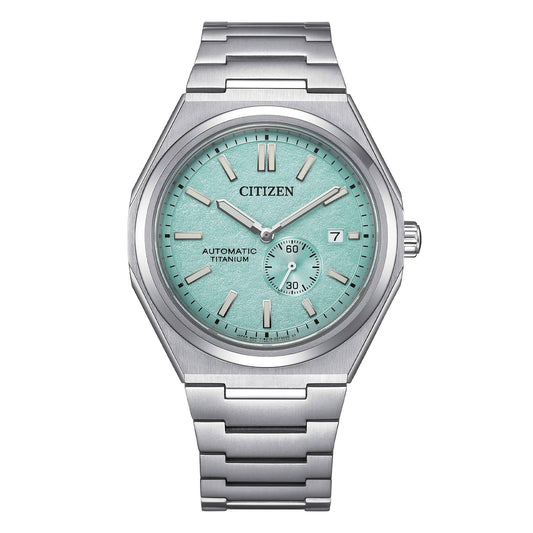 Citizen Men's Automatic Super Titanium Watch with Turquoise Dial