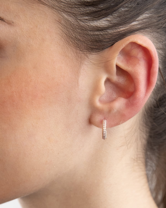 Nove25 Orecchino Singolo Rose Shiny Hanger Placcato Oro Rosa