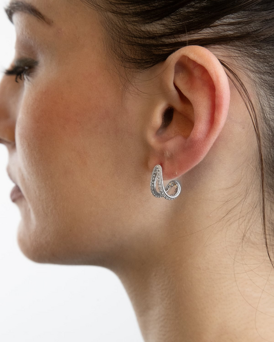 Nove25 Orecchino Singolo Dripping Drop con Zirconi