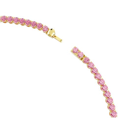 Swarovski Tennis Matrix Necklace Pink Yellow Gold Plated 5751762