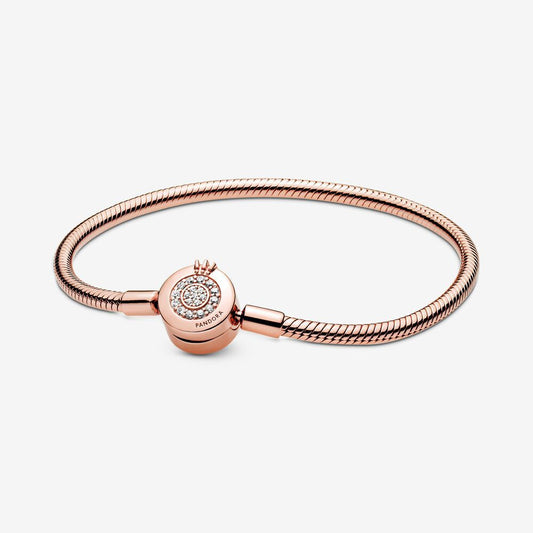Pandora Crowned O Bracelet Rose Gold