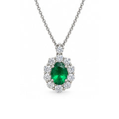 Collana Golay Kate  in Oro Bianco 18 KT con Smeraldo e Diamanti Naturali PCL043DISM1