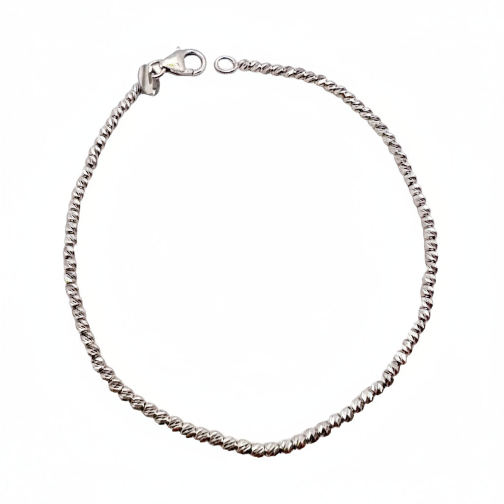 Bracciale in Oro Bianco 18kt con Sfere Diamantate BR059