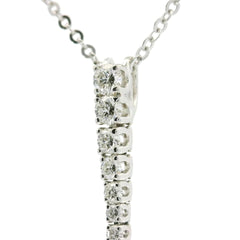 Crieri 18 KT White Gold Necklace with Elegance Graduated Diamond Pendant FGRK08