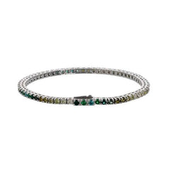 Albert M. Tennis Bracelet with Shaded Green Cubic Zirconia
