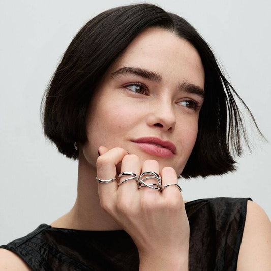 Anello Pandora Argentato Infinito Linea Sinuosa