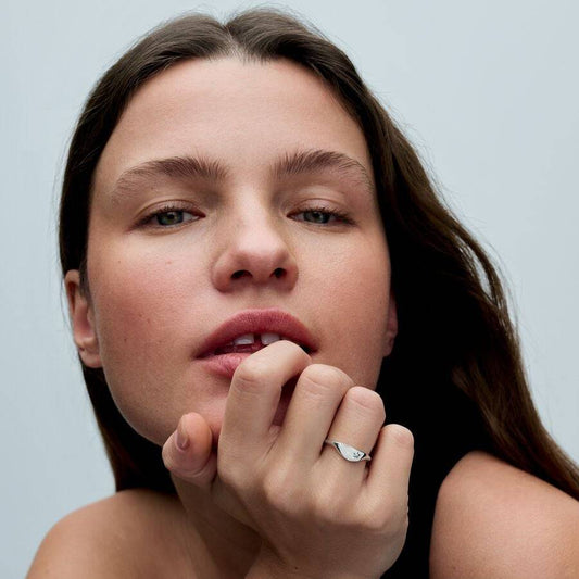 Pandora ME Silver Half Seal Ring with Enamel