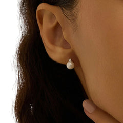 Orecchini Stroili Lobo Gabrielle Oro Bianco 9 KT Perla D'Acqua Dolce 6/6,5 mm 1413473