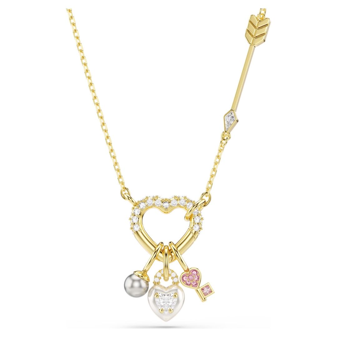 Swarovski Idyllia Necklace with Heart and Key in Yellow Gold Plated