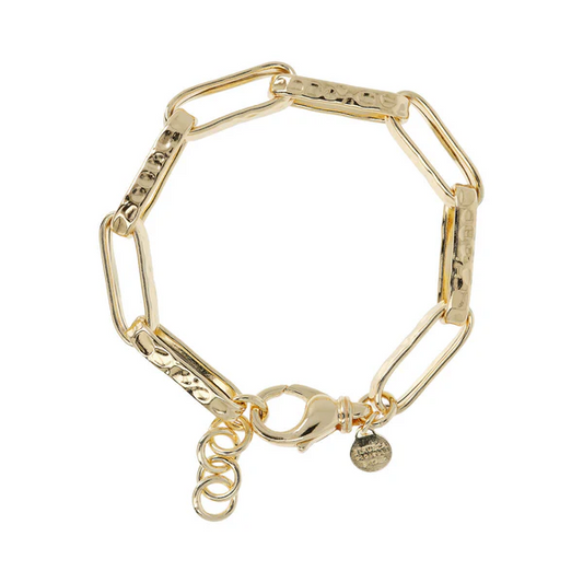 Bracciale Etrusca Catena Forzatina Paperclip Martellata