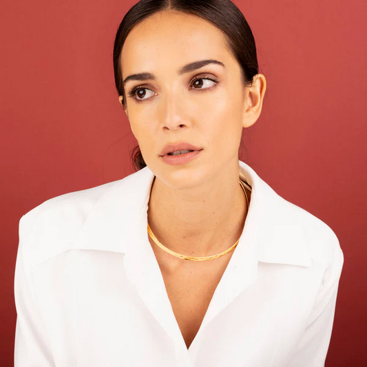 Collana Etrusca Choker Sottile Martellata