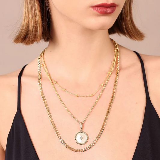 Collana Etrusca Multifilo con Madreperla