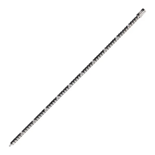 Pulsera de tenis Albert M. en dos tonos azul y blanco con circonitas cúbicas