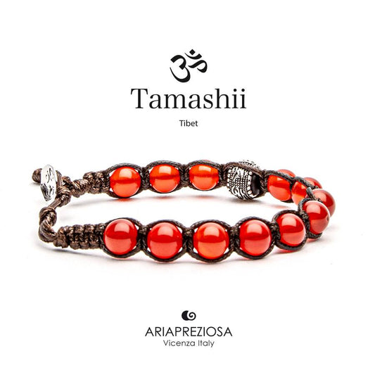 Bracciale Tamashii® originale Ruota della Preghiera Agata Rossa