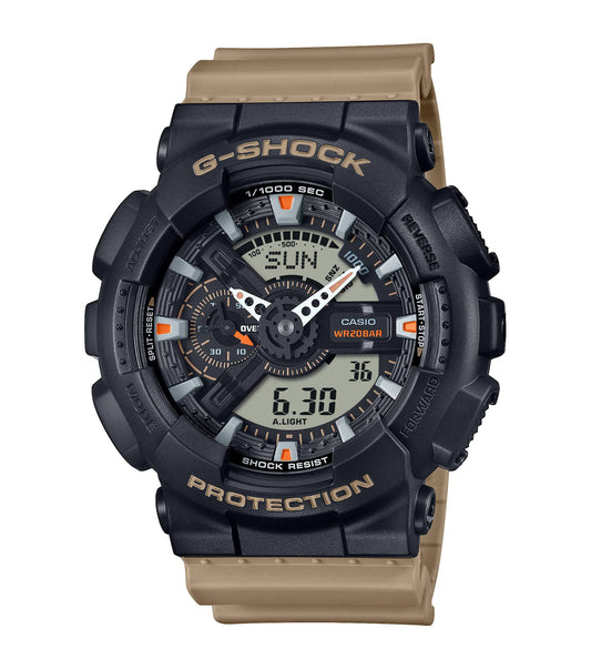 Orologio G-Shock da Uomo GA-110 Series con Quadrante Nero e Cinturino in Silicone Beige